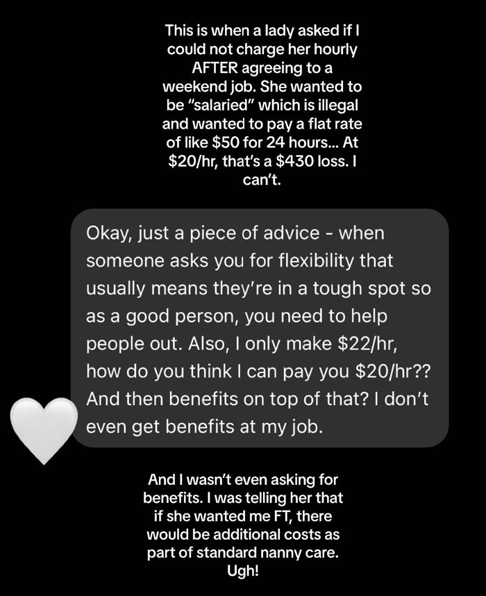 Nanny Shares Screenshots Of The Most Entitled Things Parents Have Asked For And Goes Viral - 9