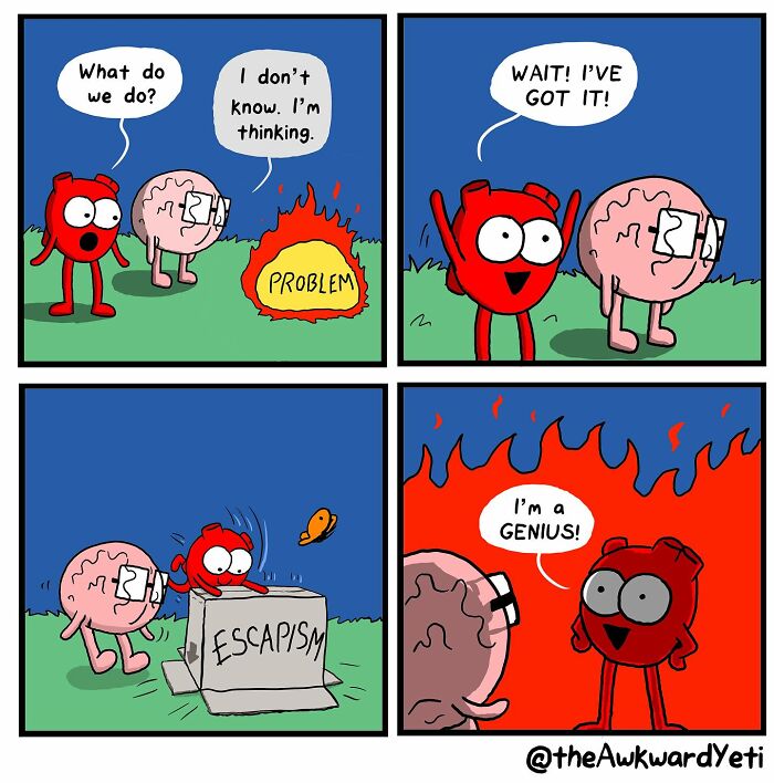 Battle Royale: The Hilarious Showdown Between Heart And Brain In Comic Form (New Pics)