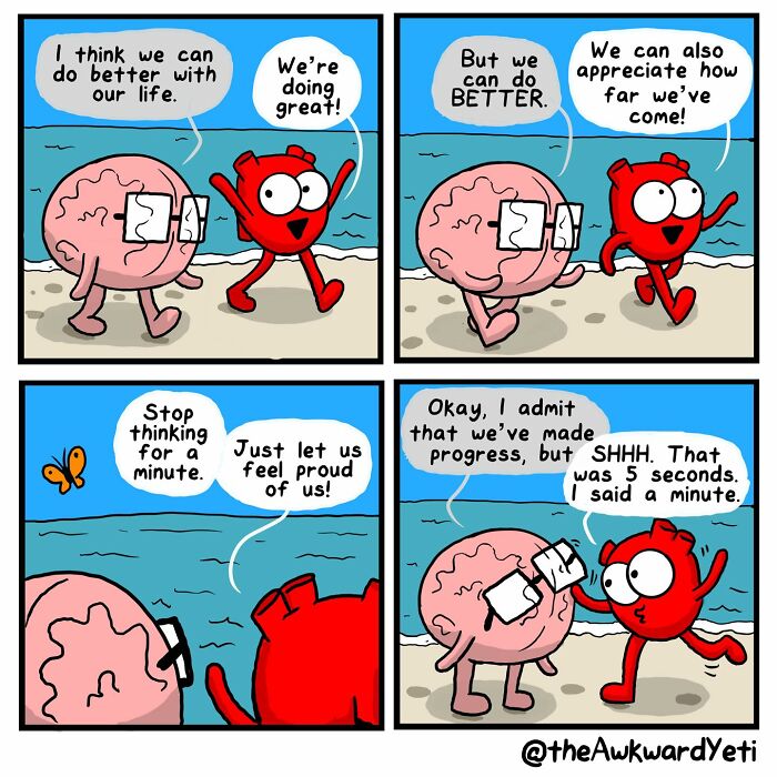 Battle Royale: The Hilarious Showdown Between Heart And Brain In Comic Form (New Pics)