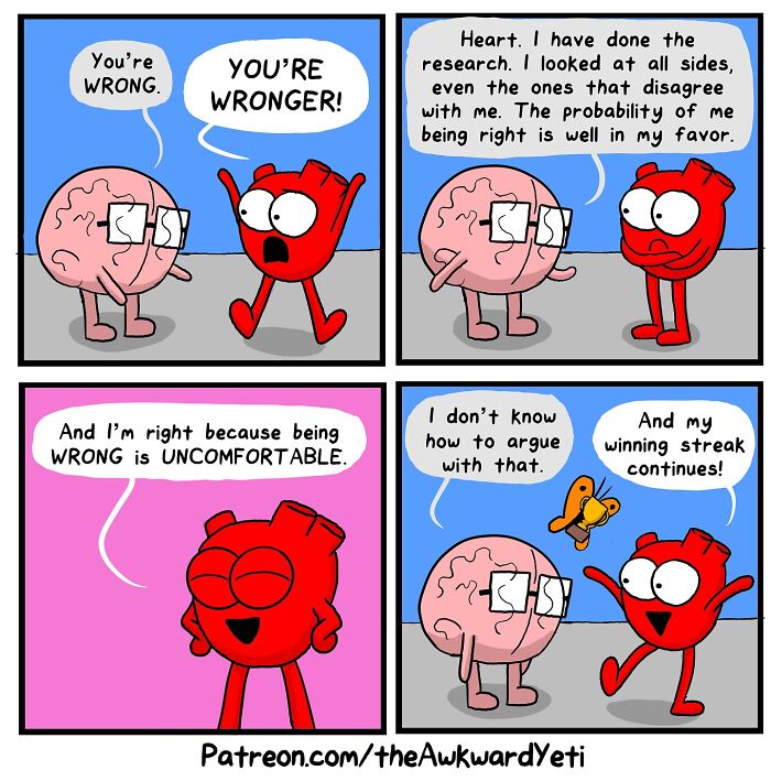 Battle Royale: The Hilarious Showdown Between Heart And Brain In Comic Form (New Pics)