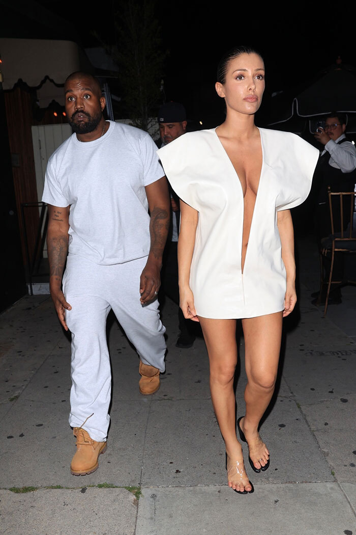 Bianca Censori Channels Kanye West&rsquo;s Ex-Wife In Plunging Dress That Screams &ldquo;Kim Kardashian&rdquo;
