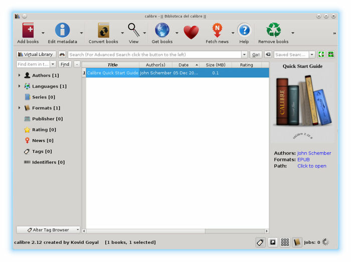 Calibre software interface showcasing free e-book library management.