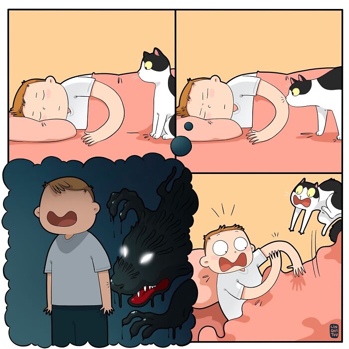 Funny Comic Of Life With A Cat By Lingvistov