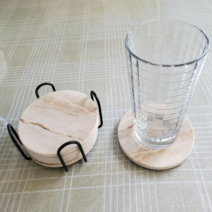  Marble Style Ceramic Drink Coasters - Blend Of Function And Fashion For Any Coffee Lovers Home!