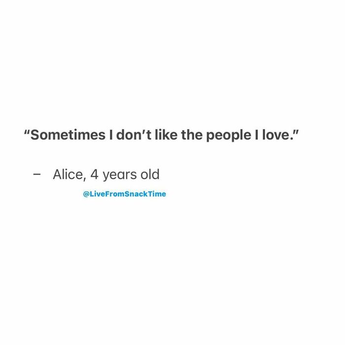 Wholesome and hilarious quote from a little kid shared by an NYC school teacher about love and family feelings.