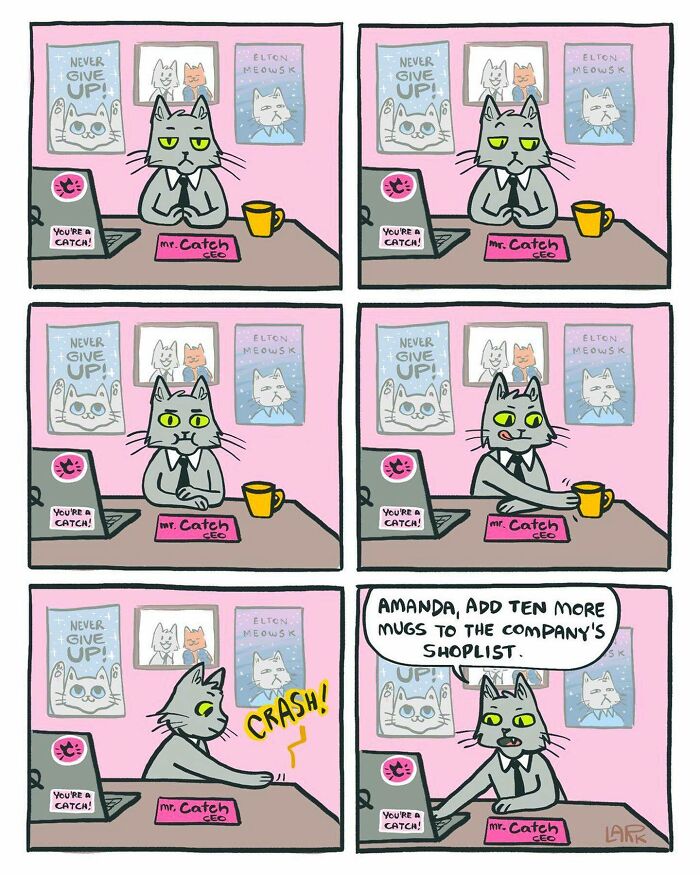 Funny Comics About A Cat Hiring Birds In His Company By This Brazilian Artist (New Pics)