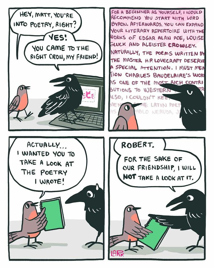 Funny Comics About A Cat Hiring Birds In His Company By This Brazilian Artist (New Pics)