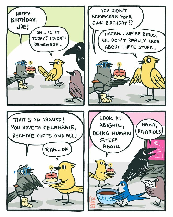 Funny Comics About A Cat Hiring Birds In His Company By This Brazilian Artist (New Pics)