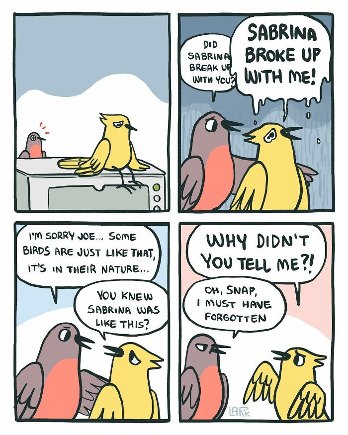 Funny Comics About A Cat Hiring Birds In His Company By This Brazilian Artist (New Pics)