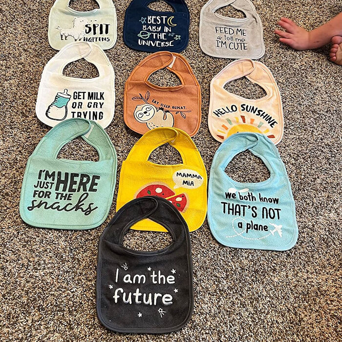 Mealtime Sunshine: 10-Pack Terry Bibs For Fun Feeding And Comfortable Teething Experience!