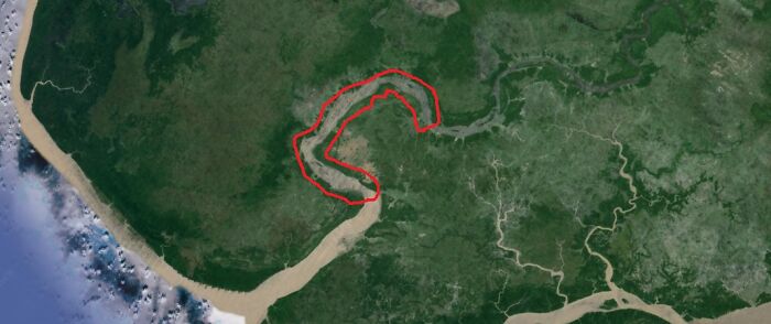 C. Coordinates: 1°16'08"N 50°08'57"W (Photo Flipped)