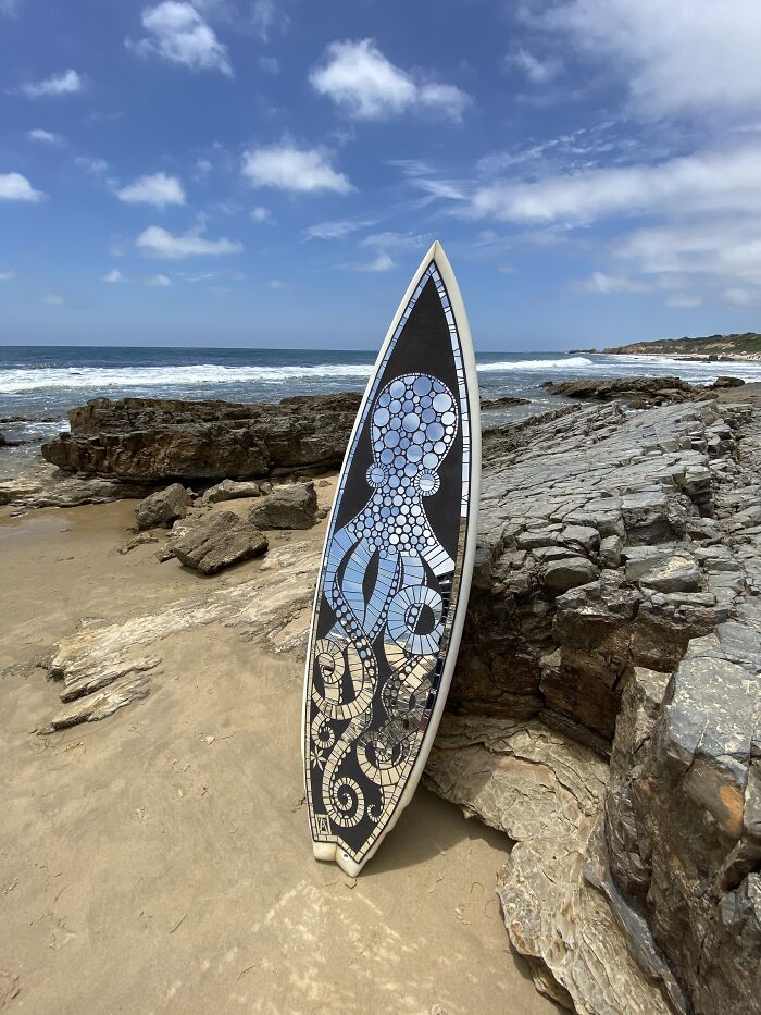 I Am A Mosaic Artist And I Create Contemporary Mosaic Surfboards (24 Pics) - 15