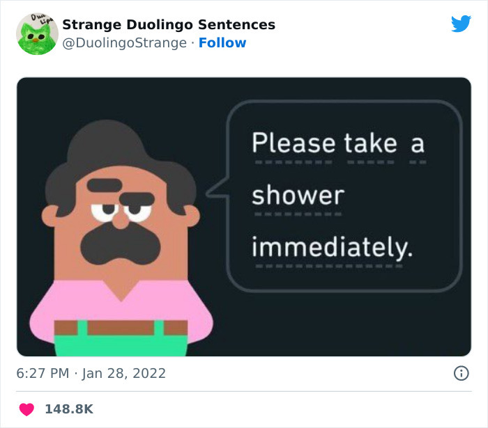 21 Strangest Duolingo Sentences That I Found On This Twitter Page