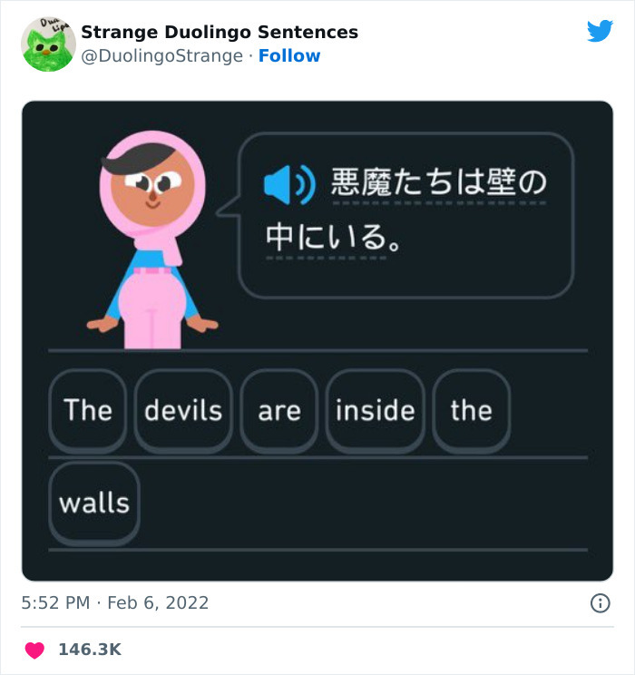 21 Strangest Duolingo Sentences That I Found On This Twitter Page