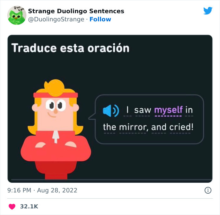 21 Strangest Duolingo Sentences That I Found On This Twitter Page