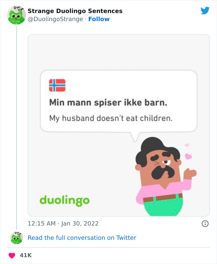 21 Strangest Duolingo Sentences That I Found On This Twitter Page