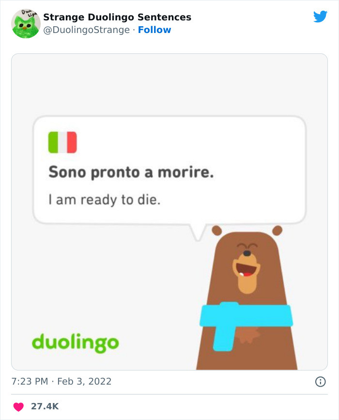 21 Strangest Duolingo Sentences That I Found On This Twitter Page