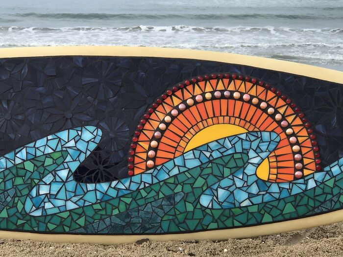 I Am A Mosaic Artist And I Create Contemporary Mosaic Surfboards (24 Pics) - 18