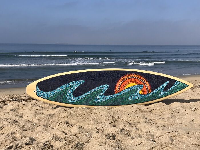 I Am A Mosaic Artist And I Create Contemporary Mosaic Surfboards (24 Pics) - 19
