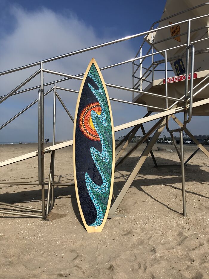 I Am A Mosaic Artist And I Create Contemporary Mosaic Surfboards (24 Pics) - 20