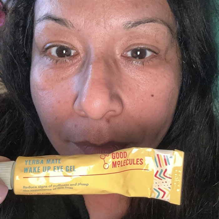 Yellow tube of Good Molecules eye gel, a cheerful Mother’s Day gift option under $20.