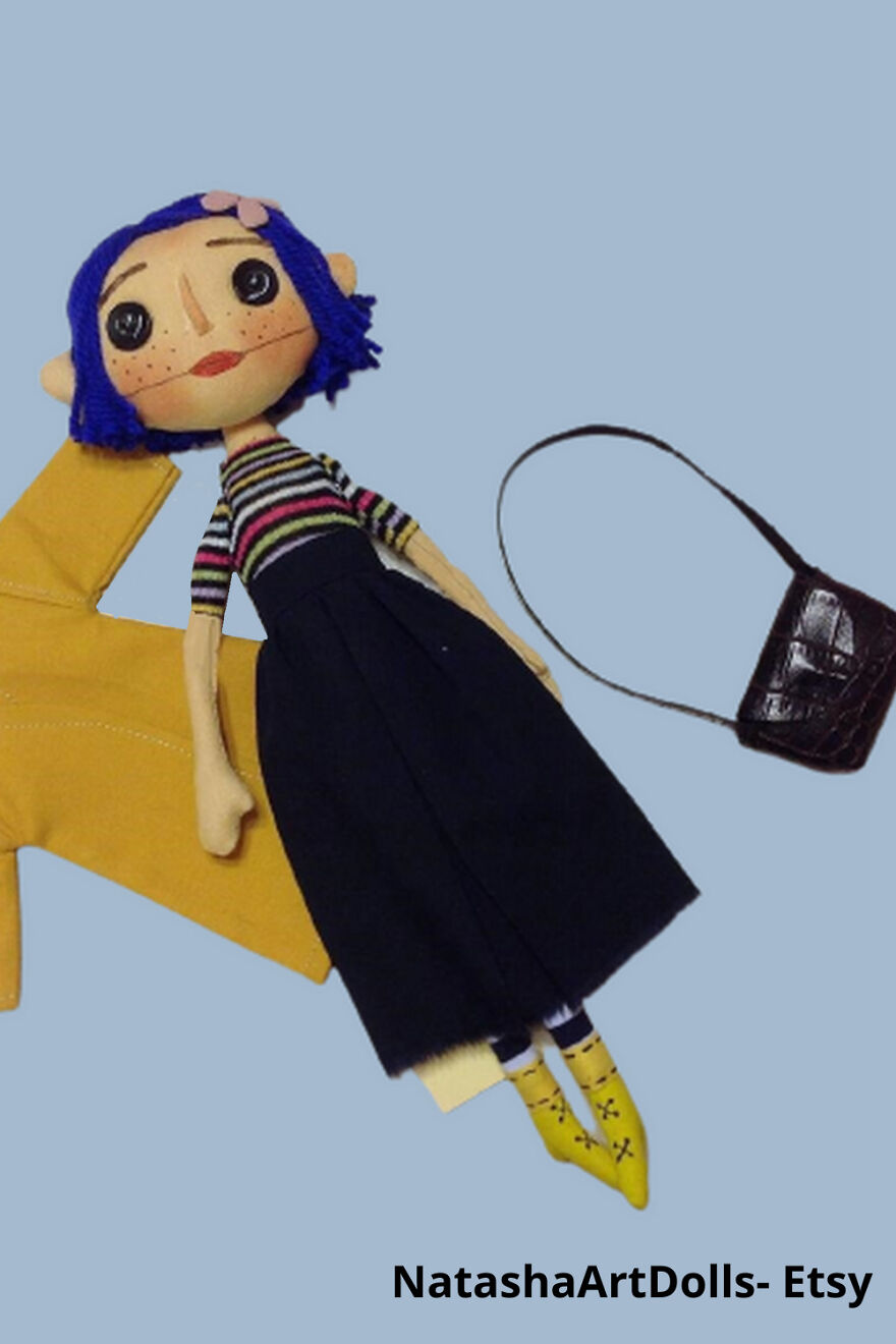 Coraline Inspired Art Doll