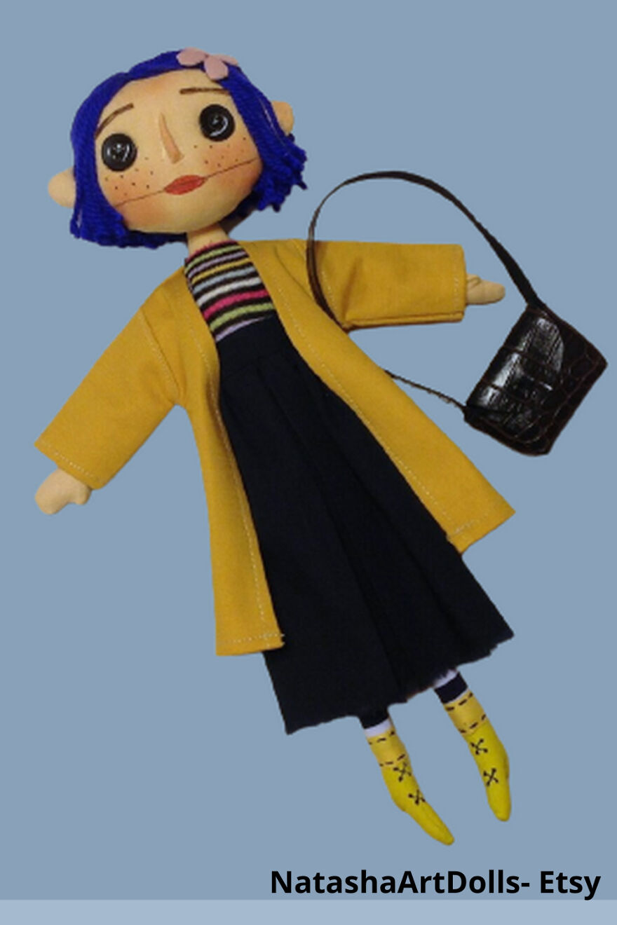 Coraline Inspired Art Doll