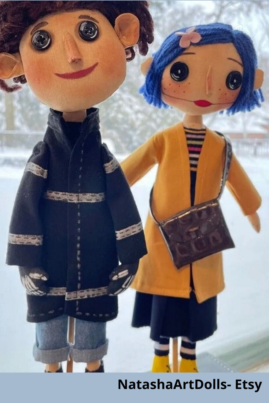Coraline Inspired Art Doll