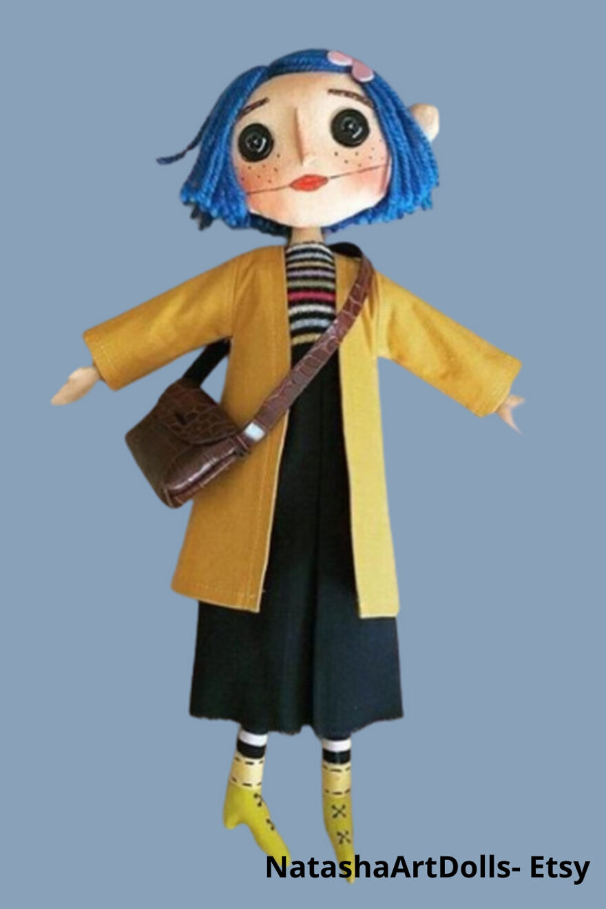 Coraline Inspired Art Doll