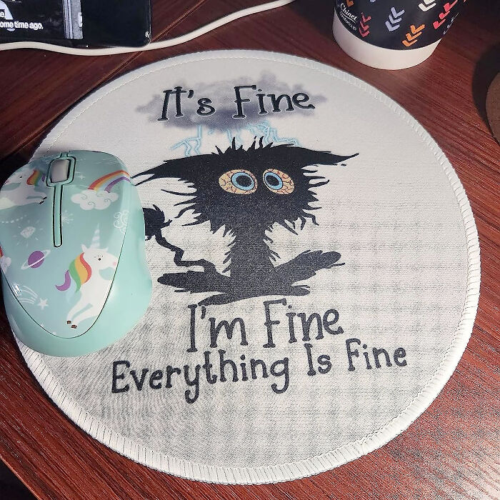 Make Your Workspace Meowvelous With This Adorable Black Cat Round Mouse Mat 