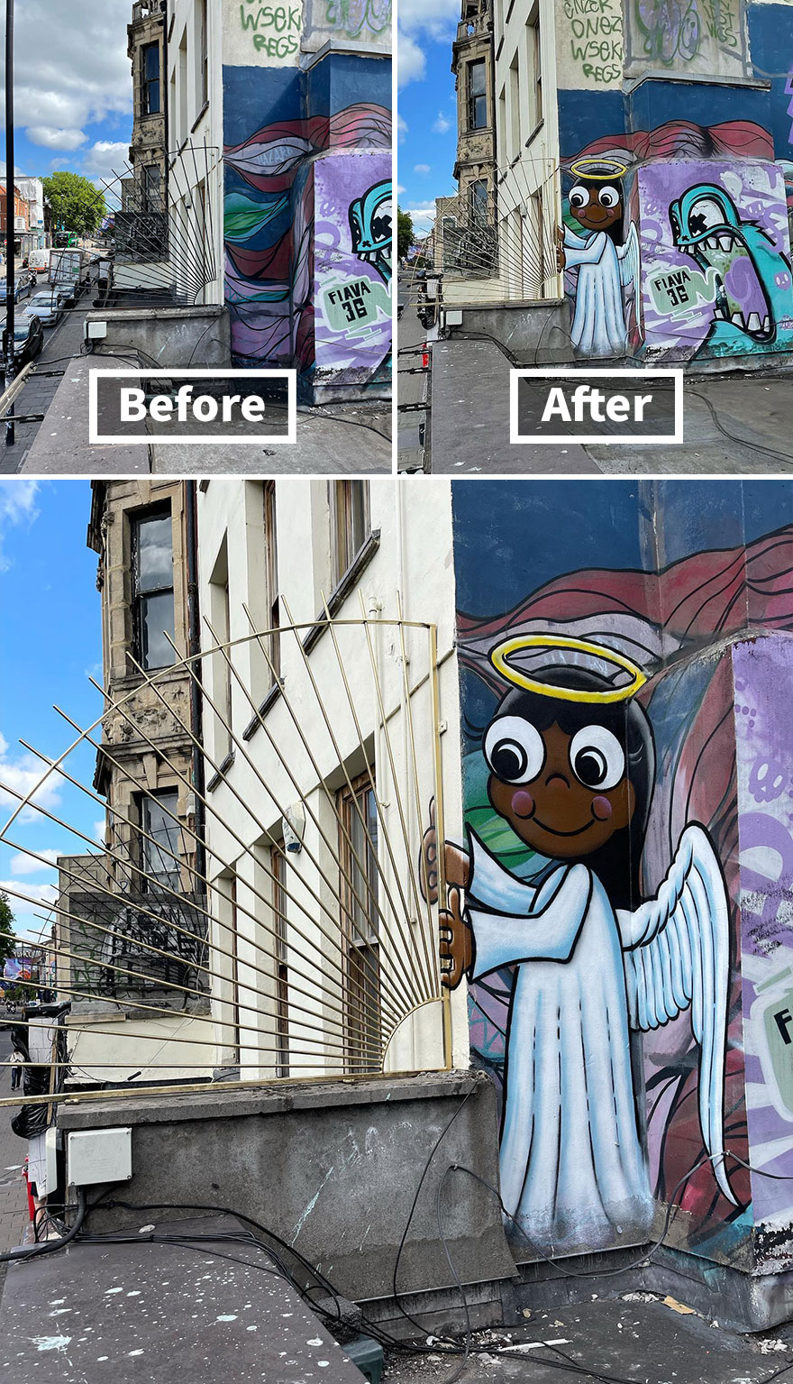 Angel Above Stokes Croft, Bristol, England