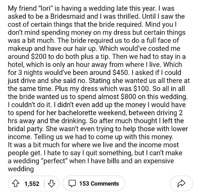 Bride Wanted A "Perfect" Wedding, So I Left The Bridal Party