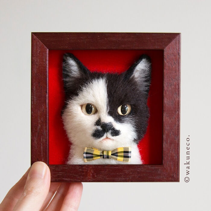 Hyper-Realistic 3D Cat Portraits From Felted Wool