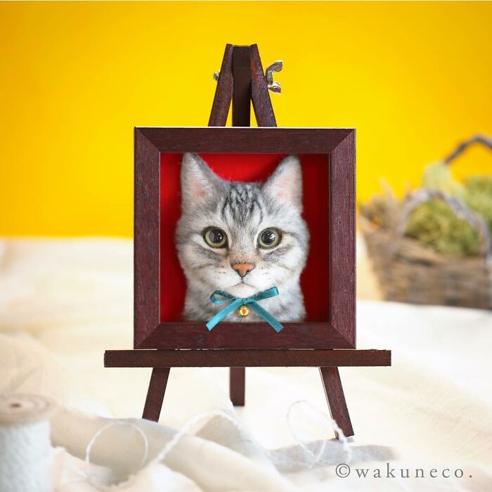 Hyper-Realistic 3D Cat Portraits From Felted Wool