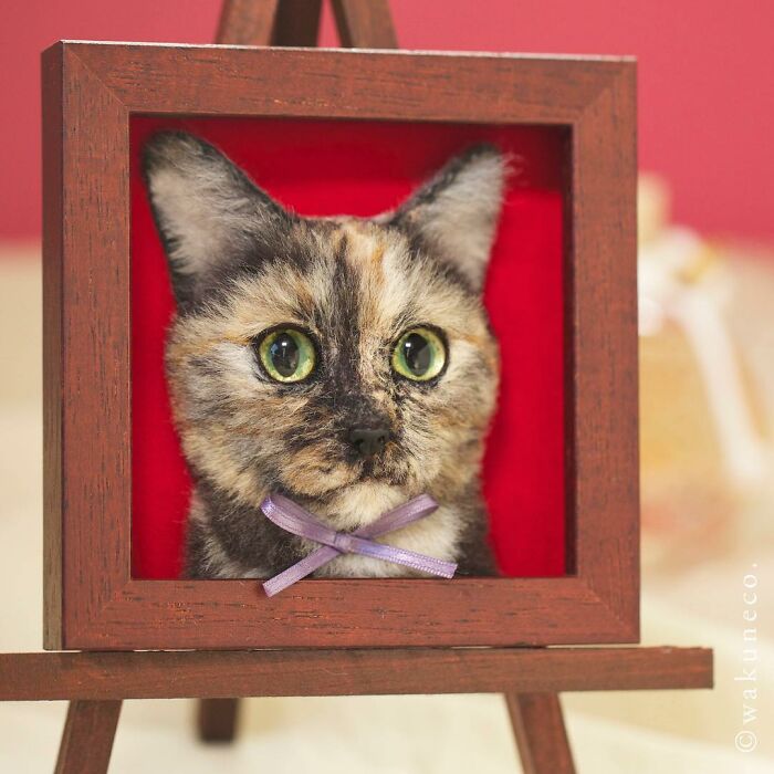 Hyper-Realistic 3D Cat Portraits From Felted Wool