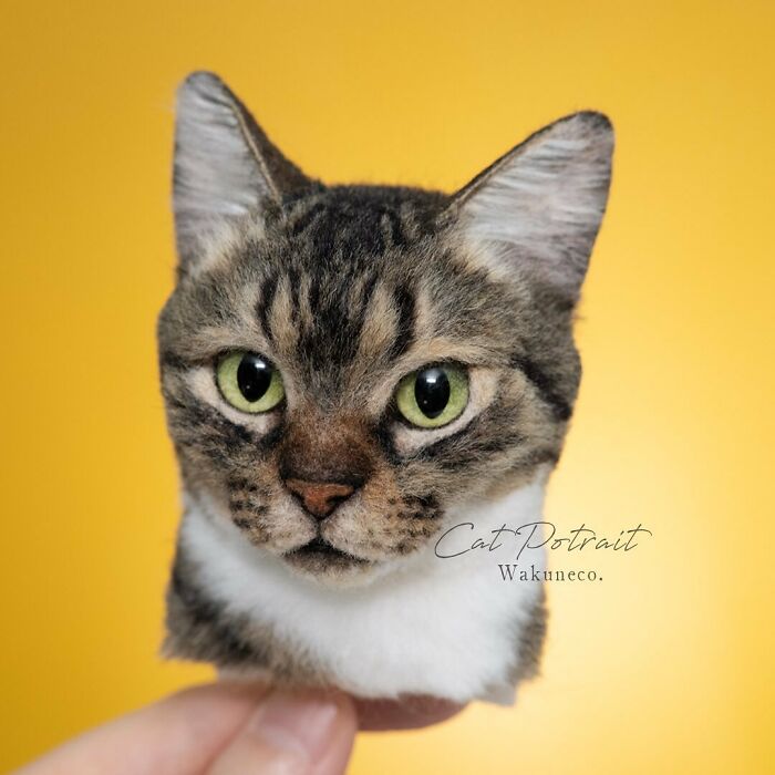 Hyper-Realistic 3D Cat Portraits From Felted Wool