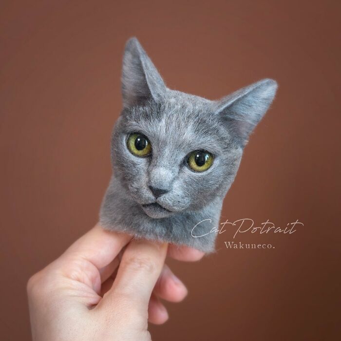 Hyper-Realistic 3D Cat Portraits From Felted Wool