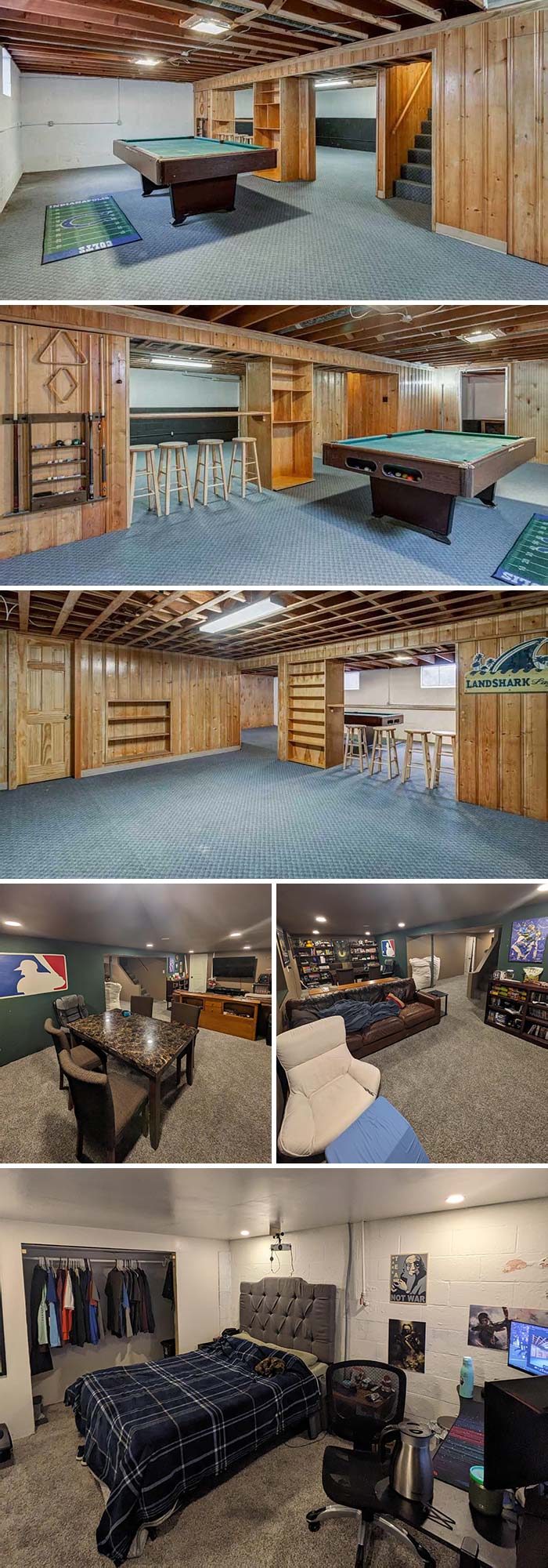 Original Basement As Purchased vs. 95% Done Finishing