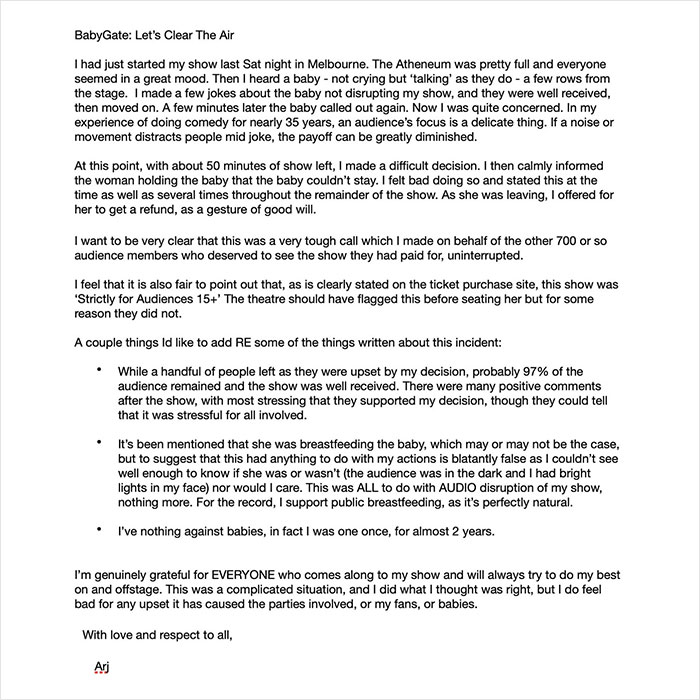 Fans Defend Comedian Who Kicked Mom And Baby Out Of Show For Disrupting It - 5