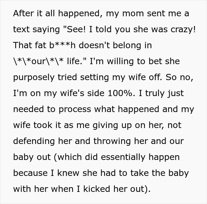 Woman hands husband divorce papers after he ignored his mom's insults, causing conflict in their marriage.