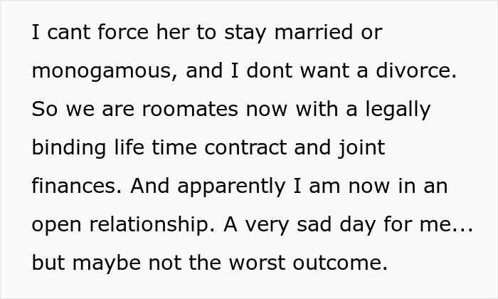 Man Suspected Wife Was Cheating, Gets Proved Right, And Has To Live With The Idea Of An Open Marriage