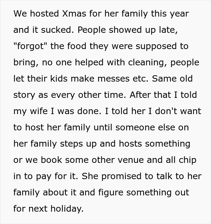Husband Is Fed Up With Hosting Holidays For Wife's Fam, Ends Up Leaving Her Alone For Easter - 6