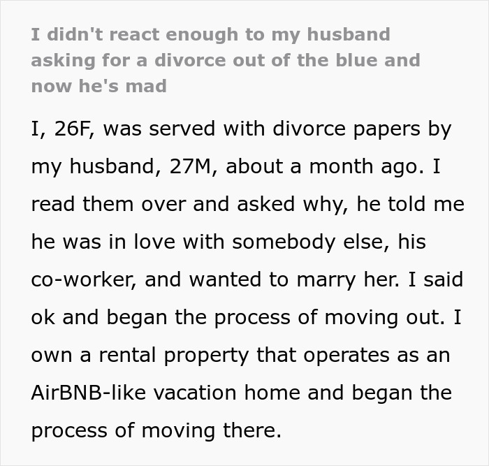 Wife Packs Up And Moves Out After Being Served Divorce Papers, Husband Expected More Of A Reaction - 2