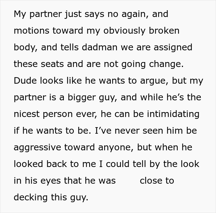 Injured Woman Refuses To Be Bullied Out Of Her Priority Seat By Entitled Dad - 12