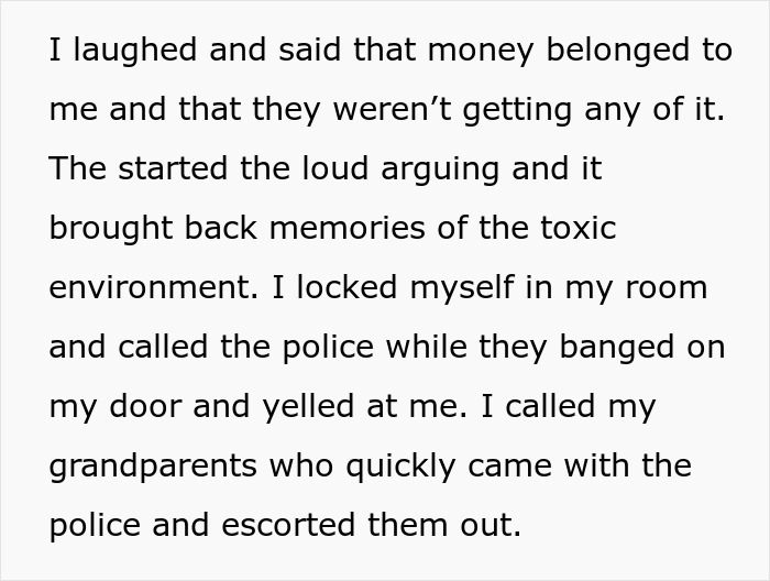 Teen Calls Police On Family After They Learn About Her $250k Settlement And Show Up At Her Door - 9