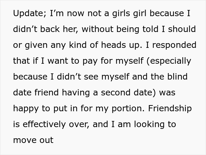 Woman Suggests To Split The Bill On Double Date, Gets Blamed For Causing A Breakup