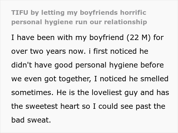 Guy Doesn't Understand The Meaning Of Hygiene, His GF Puts Up With It For 2 Years - 2