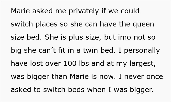 Obese Woman Turns To Friend Asking To Switch B&B Rooms, Ends Up Sobbing Instead