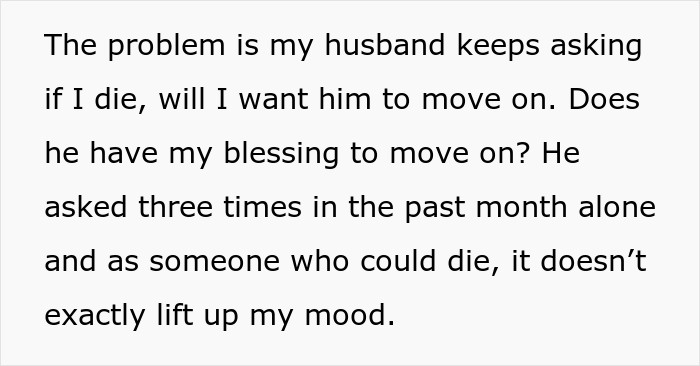 Man Keeps Asking If He Can Date Others After Wife Dies, She Gives Him Permission By Divorcing Him