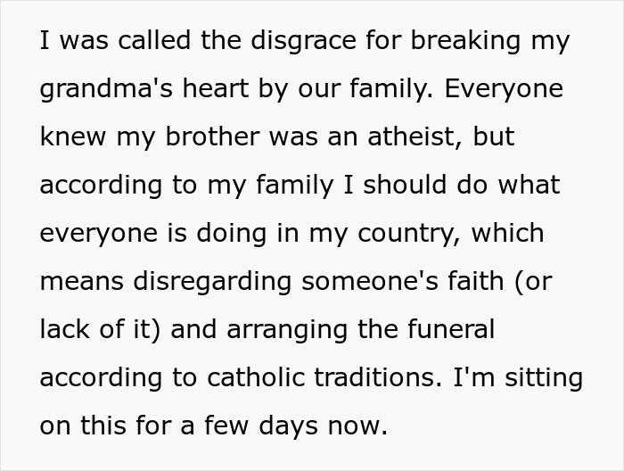 Funeral Causes Family Drama After Sister Follows Her Atheist Brother&rsquo;s Last Wish
